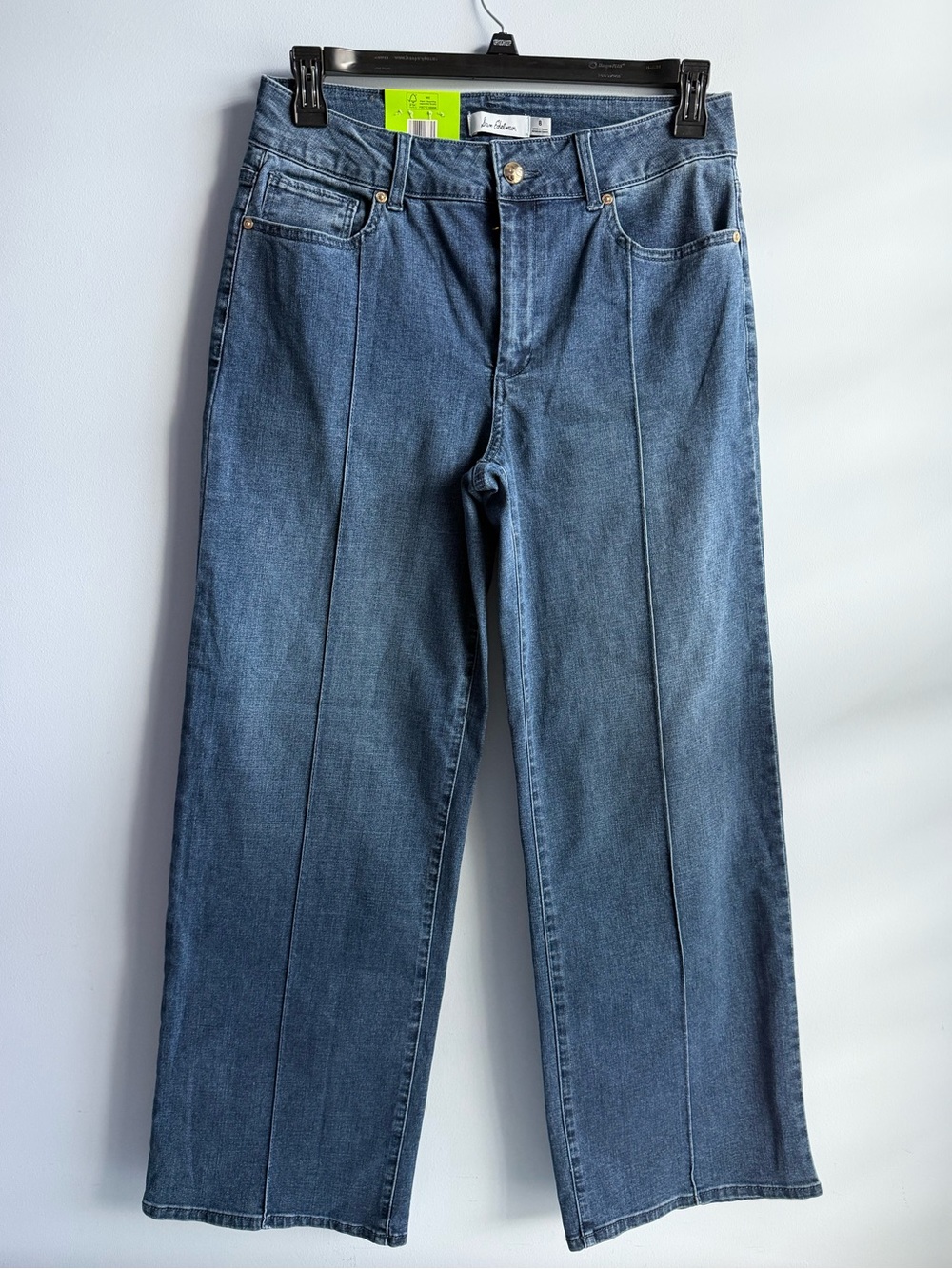 Sam Edelman Women's Blue Denim Pintuck Wide Leg Jean Size 8
